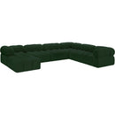  Manufacturer Color_Green -- Ames 136" Green Boucle Fabric Upholstered 7 pc Modular Sectional IMAGE 3