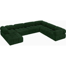  Manufacturer Color_Green -- Ames 136" Green Boucle Fabric Upholstered 7 pc Modular Sectional IMAGE 4