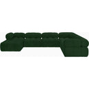  Manufacturer Color_Green -- Ames 136" Green Boucle Fabric Upholstered 7 pc Modular Sectional IMAGE 5