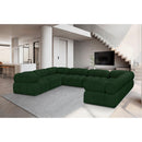  Manufacturer Color_Green -- Ames 136" Green Boucle Fabric Upholstered 8 pc Modular Sectional IMAGE 2