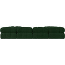 Meridian Ames Green Boucle Fabric Modular Sectional IMAGE 3