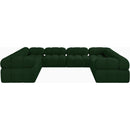 Meridian Ames Green Boucle Fabric Modular Sectional IMAGE 4