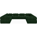  Manufacturer Color_Green -- Ames 136" Green Boucle Fabric Upholstered 8 pc Modular Sectional IMAGE 4