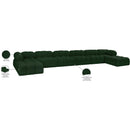 Meridian Ames Green Boucle Fabric Modular Sectional IMAGE 13