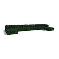  Manufacturer Color_Green -- Ames 204" Green Boucle Fabric Upholstered 8 pc Modular Sectional IMAGE 1