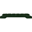  Manufacturer Color_Green -- Ames 204" Green Boucle Fabric Upholstered 8 pc Modular Sectional IMAGE 3