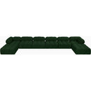  Manufacturer Color_Green -- Ames 204" Green Boucle Fabric Upholstered 8 pc Modular Sectional IMAGE 4