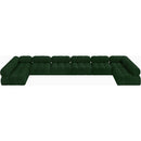  Manufacturer Color_Green -- Ames 204" Green Boucle Fabric Upholstered 8 pc Modular Sectional IMAGE 6