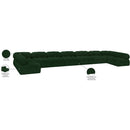  Manufacturer Color_Green -- Ames 204" Green Boucle Fabric Upholstered 9 pc Modular Sectional IMAGE 13
