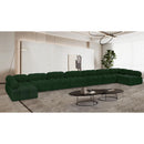  Manufacturer Color_Green -- Ames 204" Green Boucle Fabric Upholstered 9 pc Modular Sectional IMAGE 2