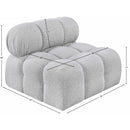  Manufacturer Color_Grey -- Ames Grey Boucle Fabric Upholstered Modular Armless Chair IMAGE 11