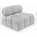 Meridian Ames Grey Boucle Fabric Armless IMAGE 11