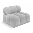  Manufacturer Color_Grey -- Ames Grey Boucle Fabric Upholstered Modular Armless Chair IMAGE 1