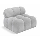 Meridian Ames Grey Boucle Fabric Armless IMAGE 1