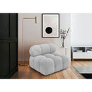  Manufacturer Color_Grey -- Ames Grey Boucle Fabric Upholstered Modular Armless Chair IMAGE 2