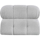  Manufacturer Color_Grey -- Ames Grey Boucle Fabric Upholstered Modular Armless Chair IMAGE 3