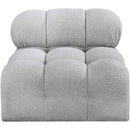  Manufacturer Color_Grey -- Ames Grey Boucle Fabric Upholstered Modular Armless Chair IMAGE 4