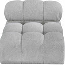  Manufacturer Color_Grey -- Ames Grey Boucle Fabric Upholstered Modular Armless Chair IMAGE 5