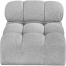 Meridian Ames Grey Boucle Fabric Armless IMAGE 5