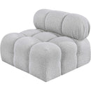  Manufacturer Color_Grey -- Ames Grey Boucle Fabric Upholstered Modular Armless Chair IMAGE 6