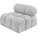 Meridian Ames Grey Boucle Fabric Armless IMAGE 6