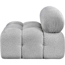  Manufacturer Color_Grey -- Ames Grey Boucle Fabric Upholstered Modular Armless Chair IMAGE 7