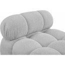  Manufacturer Color_Grey -- Ames Grey Boucle Fabric Upholstered Modular Armless Chair IMAGE 8