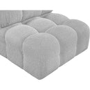  Manufacturer Color_Grey -- Ames Grey Boucle Fabric Upholstered Modular Armless Chair IMAGE 9