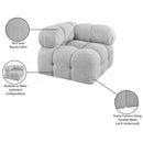  Manufacturer Color_Grey -- Ames Grey Boucle Fabric Upholstered Modular Corner Chair IMAGE 10