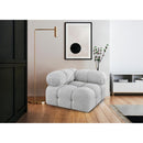  Manufacturer Color_Grey -- Ames Grey Boucle Fabric Upholstered Modular Corner Chair IMAGE 2
