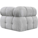  Manufacturer Color_Grey -- Ames Grey Boucle Fabric Upholstered Modular Corner Chair IMAGE 3