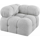  Manufacturer Color_Grey -- Ames Grey Boucle Fabric Upholstered Modular Corner Chair IMAGE 4