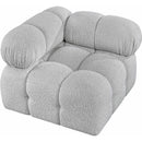  Manufacturer Color_Grey -- Ames Grey Boucle Fabric Upholstered Modular Corner Chair IMAGE 5