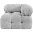 Meridian Ames Grey Boucle Fabric Corner IMAGE 7