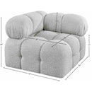  Manufacturer Color_Grey -- Ames Grey Boucle Fabric Upholstered Modular Corner Chair IMAGE 9