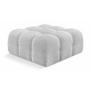  Manufacturer Color_Grey -- Ames Grey Boucle Fabric Upholstered Modular Ottoman IMAGE 1