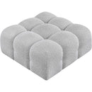  Manufacturer Color_Grey -- Ames Grey Boucle Fabric Upholstered Modular Ottoman IMAGE 5