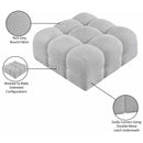  Manufacturer Color_Grey -- Ames Grey Boucle Fabric Upholstered Modular Ottoman IMAGE 8