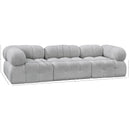  Manufacturer Color_Grey -- Ames 102" Grey Boucle Fabric Upholstered 3 pc Modular Sofa IMAGE 11
