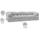  Manufacturer Color_Grey -- Ames 102" Grey Boucle Fabric Upholstered 3 pc Modular Sofa IMAGE 12