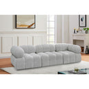  Manufacturer Color_Grey -- Ames 102" Grey Boucle Fabric Upholstered 3 pc Modular Sofa IMAGE 2