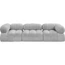  Manufacturer Color_Grey -- Ames 102" Grey Boucle Fabric Upholstered 3 pc Modular Sofa IMAGE 4