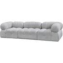 Meridian Ames Grey Boucle Fabric Modular Sofa IMAGE 6