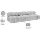  Manufacturer Color_Grey -- Ames 102" Grey Boucle Fabric Upholstered 3 pc Armless Modular Sofa IMAGE 10