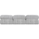  Manufacturer Color_Grey -- Ames 102" Grey Boucle Fabric Upholstered 3 pc Armless Modular Sofa IMAGE 3