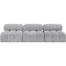  Manufacturer Color_Grey -- Ames 102" Grey Boucle Fabric Upholstered 3 pc Armless Modular Sofa IMAGE 4