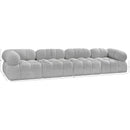  Manufacturer Color_Grey -- Ames 136" Grey Boucle Fabric Upholstered 4 pc Modular Sofa IMAGE 11