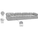  Manufacturer Color_Grey -- Ames 136" Grey Boucle Fabric Upholstered 4 pc Modular Sofa IMAGE 12