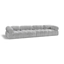  Manufacturer Color_Grey -- Ames 136" Grey Boucle Fabric Upholstered 4 pc Modular Sofa IMAGE 1