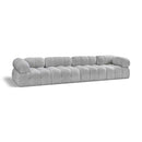 Meridian Ames Grey Boucle Fabric Modular Sofa IMAGE 1